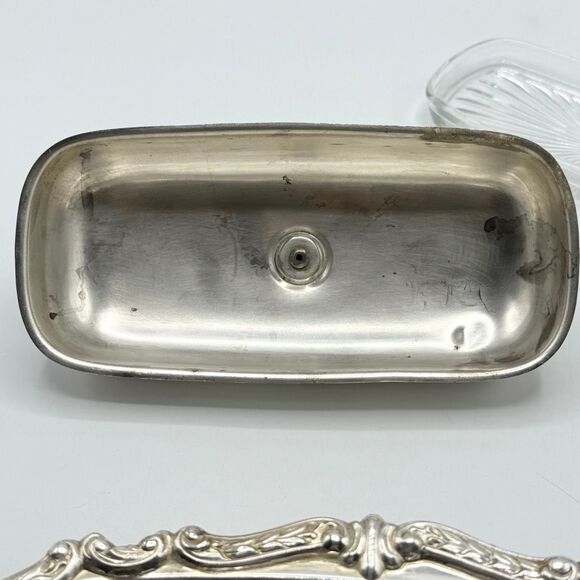 Vintage Sheridan Silver Plated Butter Dish With Glass Insert - Picture 8 of 9
